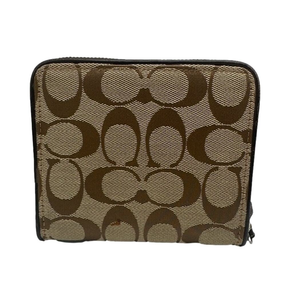 y2k COACH Brown Signature Canvas Med Wallet - Picture 2 of 9